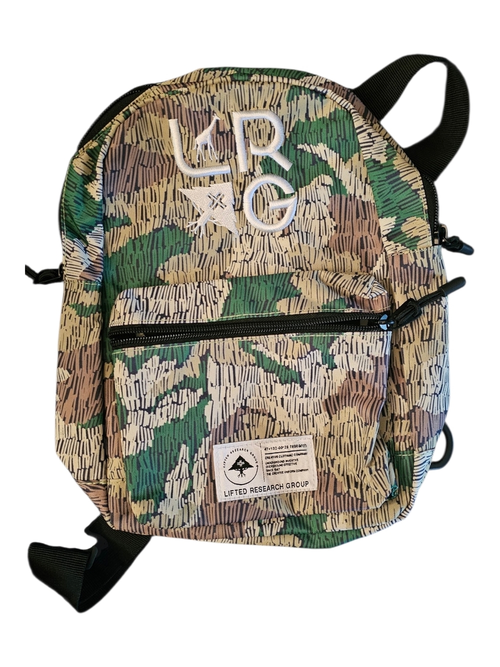 LRG Green Camo Mini Backpack with Black Accents